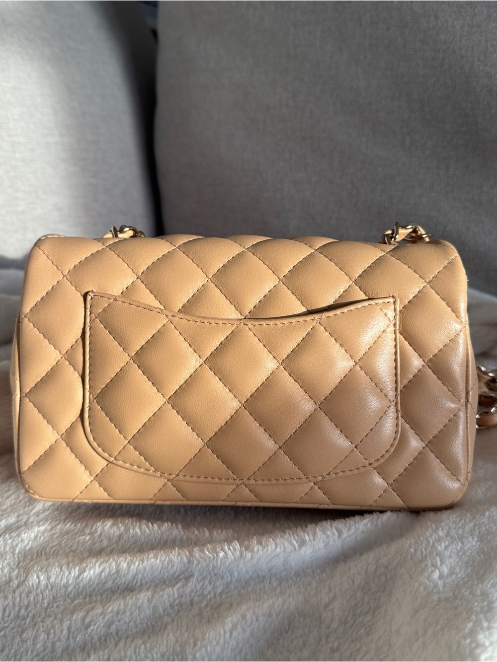 authentic CHANEL mini flap bag in beige excellent condition - Picture 8 of 16